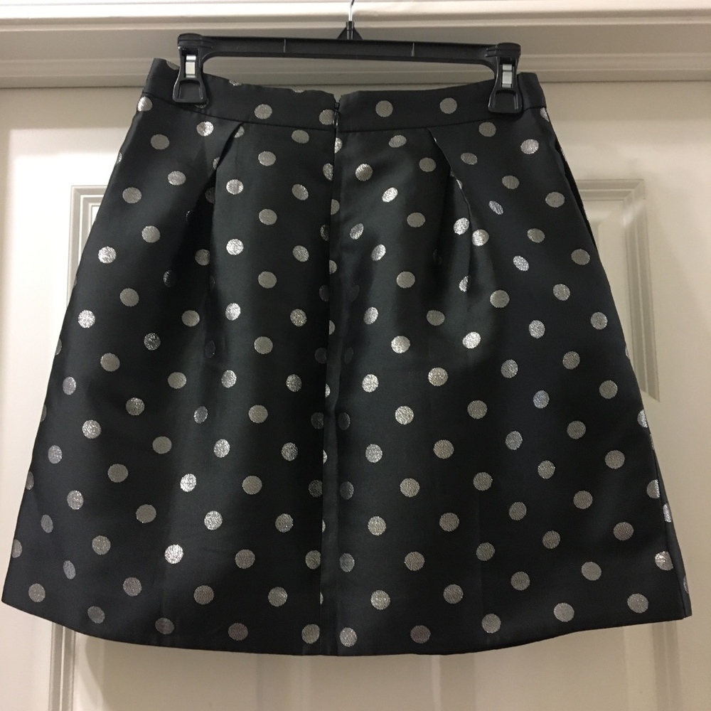 NWT J. Crew Factory Silver Dot Jacquard Skirt Sz 0 - Picture 3 of 4